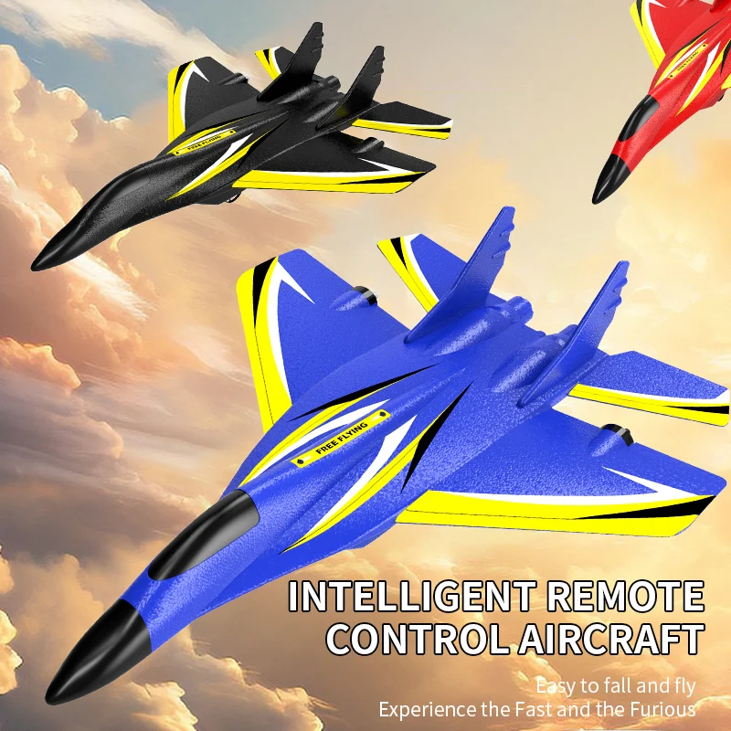DWi RC Foam Aircraft Plane 2.4G Radio Control Glider Remote Control Fighter Cool Lighting Plane Glider Airplane Foam Boy Toy gif