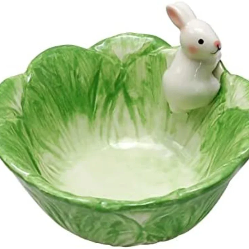 Easter Candy Dishes Easter Bunny Bowl Salad Bowl With Cabbage Rabbit Shaped Kawaii Candy Bowls for Kids Microwave Available