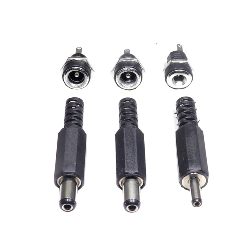 【5Set】DC022 DC power socket DC port 2-pin soldering wire with nut 5.5X2.1 environmental friendly with temperature resistance 5.5