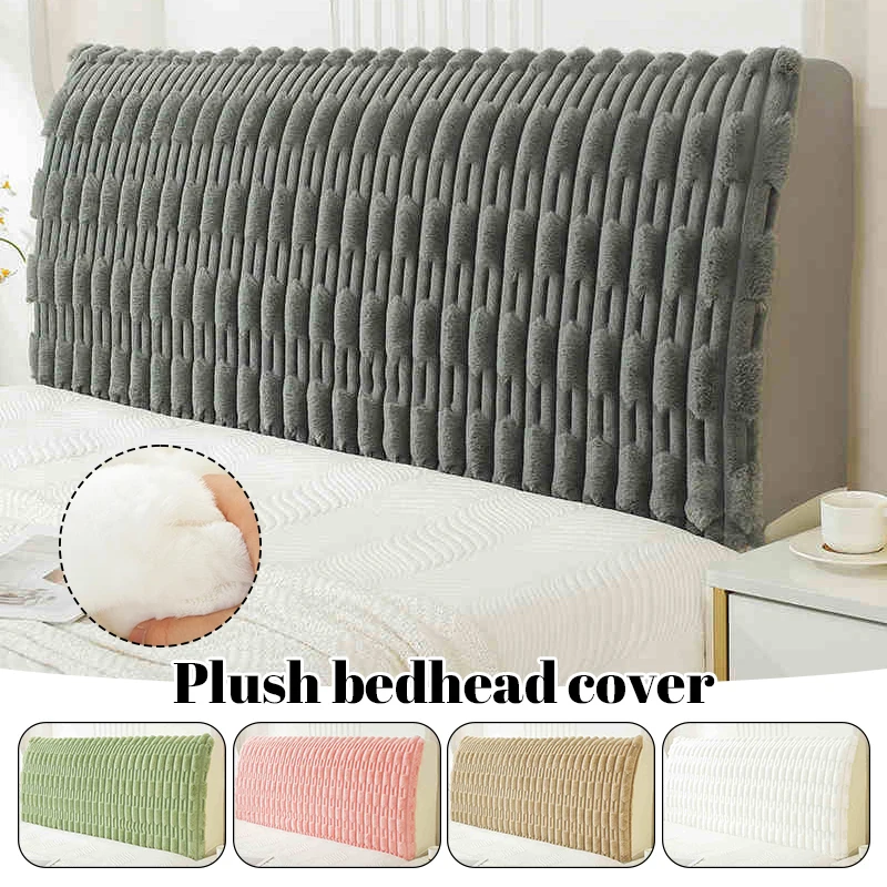 

Thicken Plush Headboard Cover All-inclusive Universal Elastic Bed Head Cover Anti-slip Bedside Bed Head Protective Cover