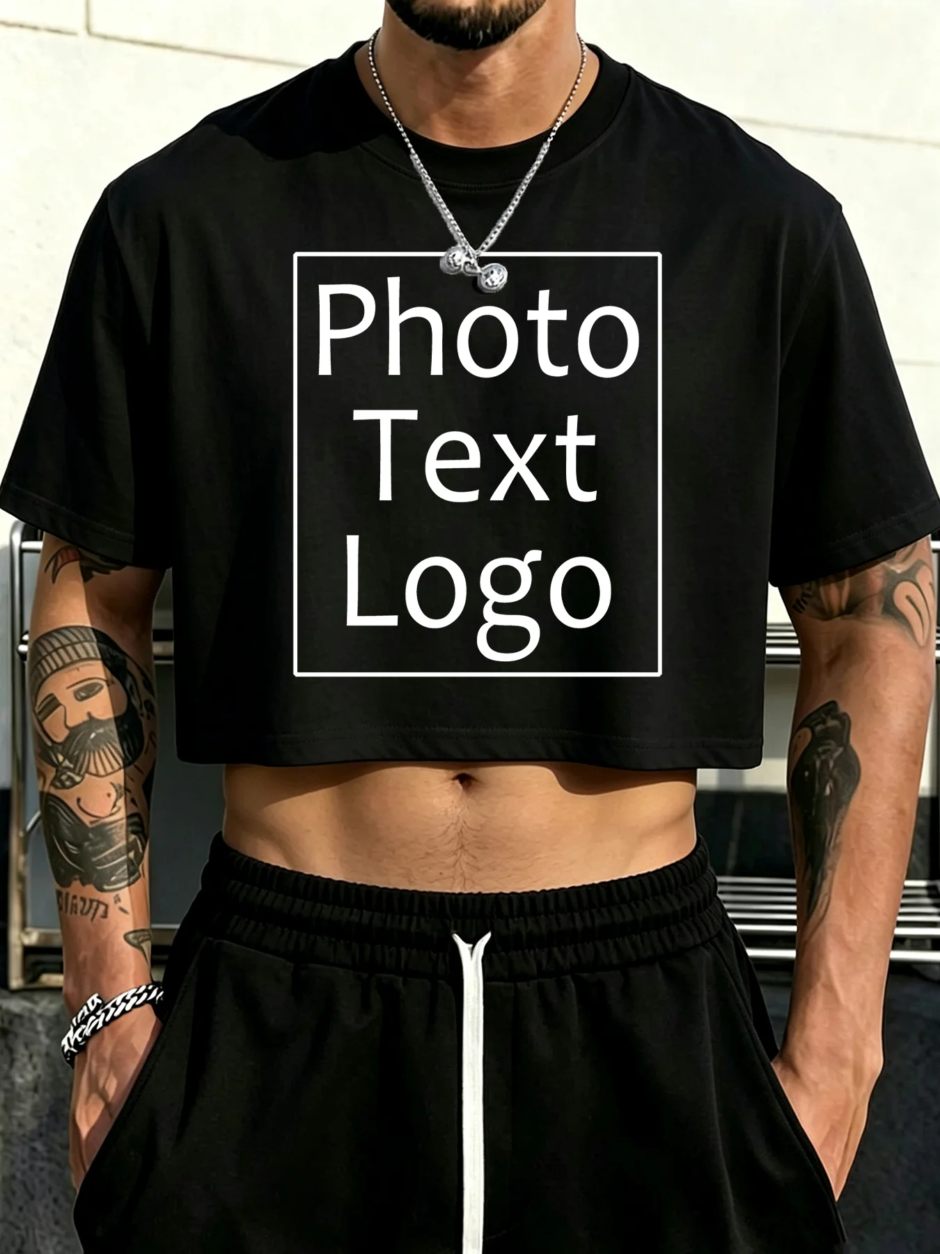 Man Custom Photo Personalized S-3XL Fashion Cotton Crop Tops Casual Loose Short Sleeve Comfortable Street Clothing Basics Tee