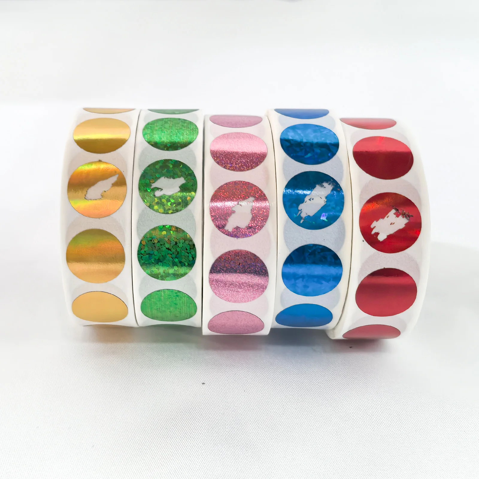 Scratch Off Stickers 16*16mm Round Holographic Laser Color Metallic Hologram game Scratch Sticker Scratch Off  Card