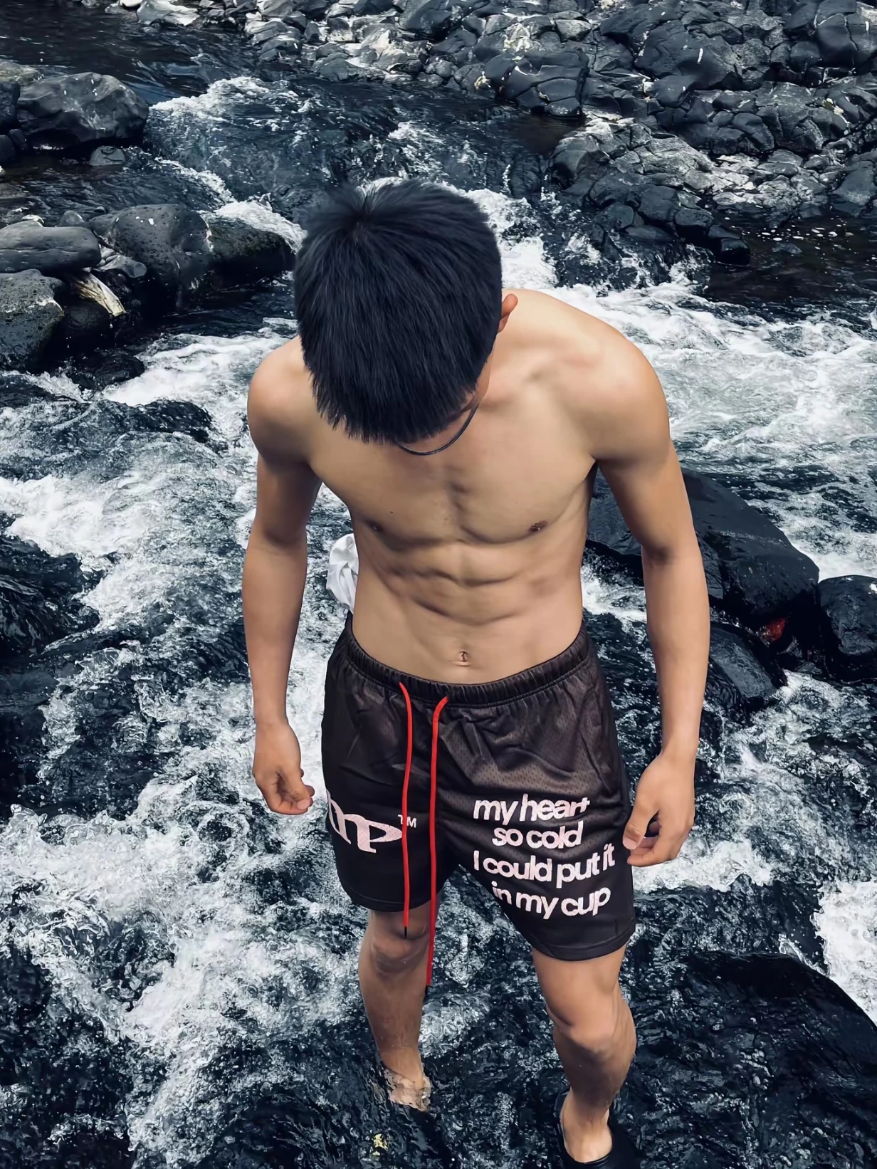 American Retro Summer Double Layer Mesh Breathable Drawstring Sports Men's Casual All-Match Knee-Length Short Ball Pants