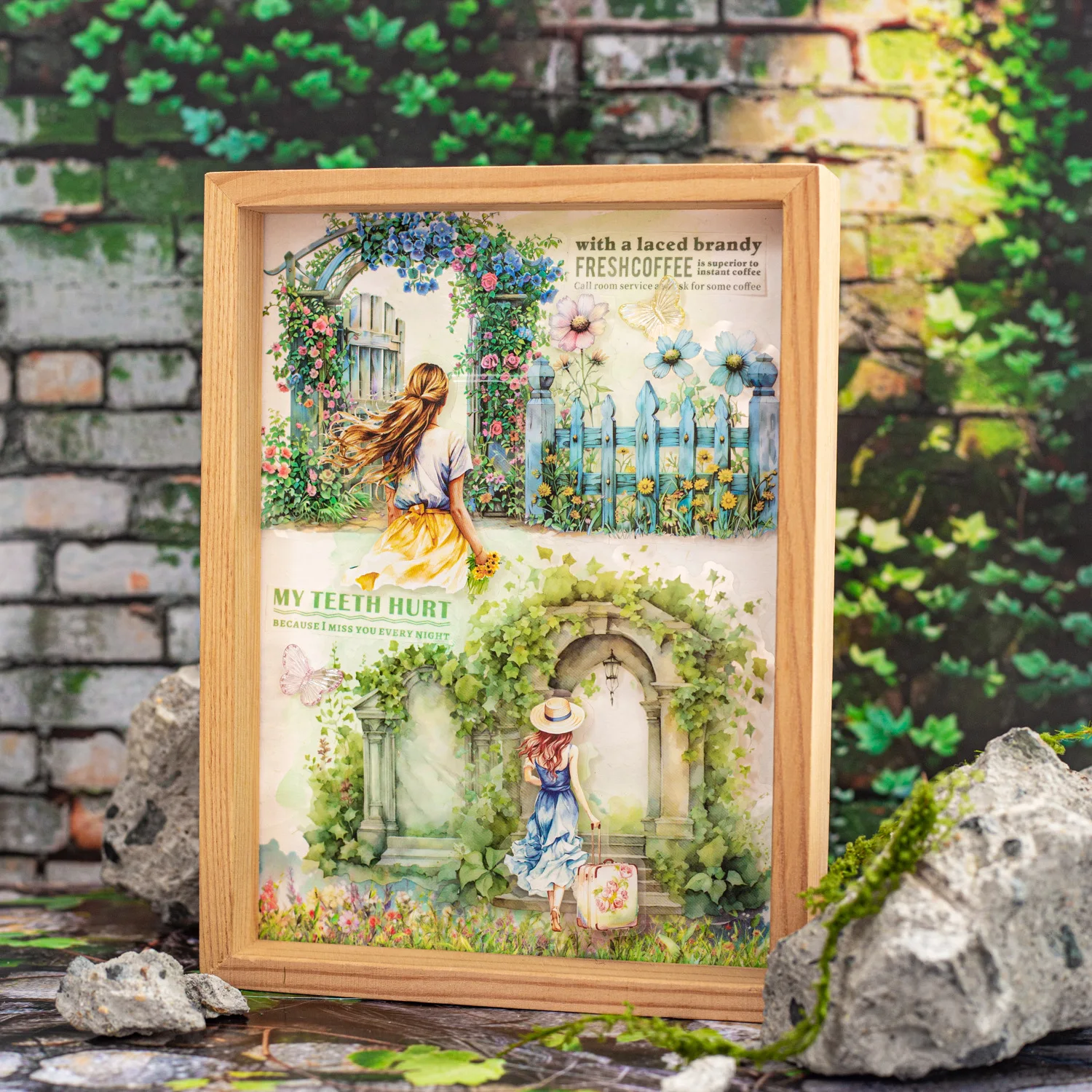 15 Pcs/pack Manor Fence Series Decorative Sticker Retro Landscaping Collage Scrapbooking Label Diary Album Journal Planner