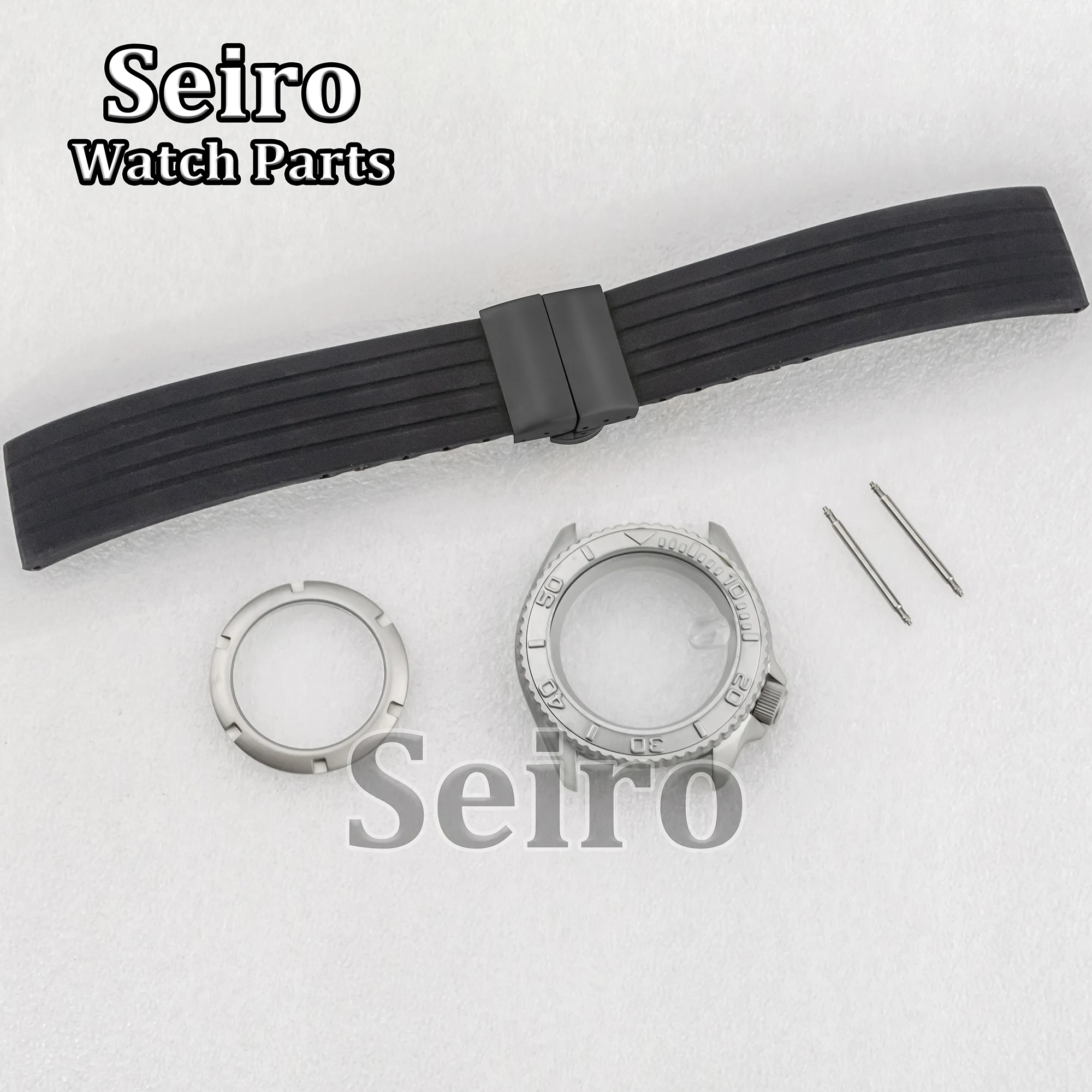 

Stainless Steel 42MM Watch Case Silver Black Sapphire Glass Rubber Strap 10ATM Waterproof Modified for SKX007 NH35 NH36 Movement