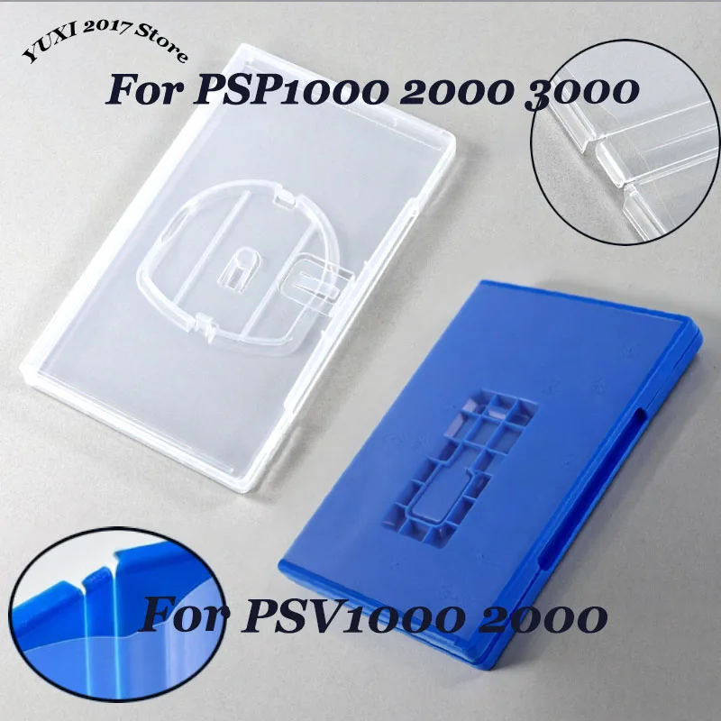 Image of UMD-Spiel-Aufbewahrungsbox für PSP 1000/2000/3000 & PSV 1000/2000, durchsichtige/blaue Kunststoff-Spielbox, Aufbewahrungsbox
