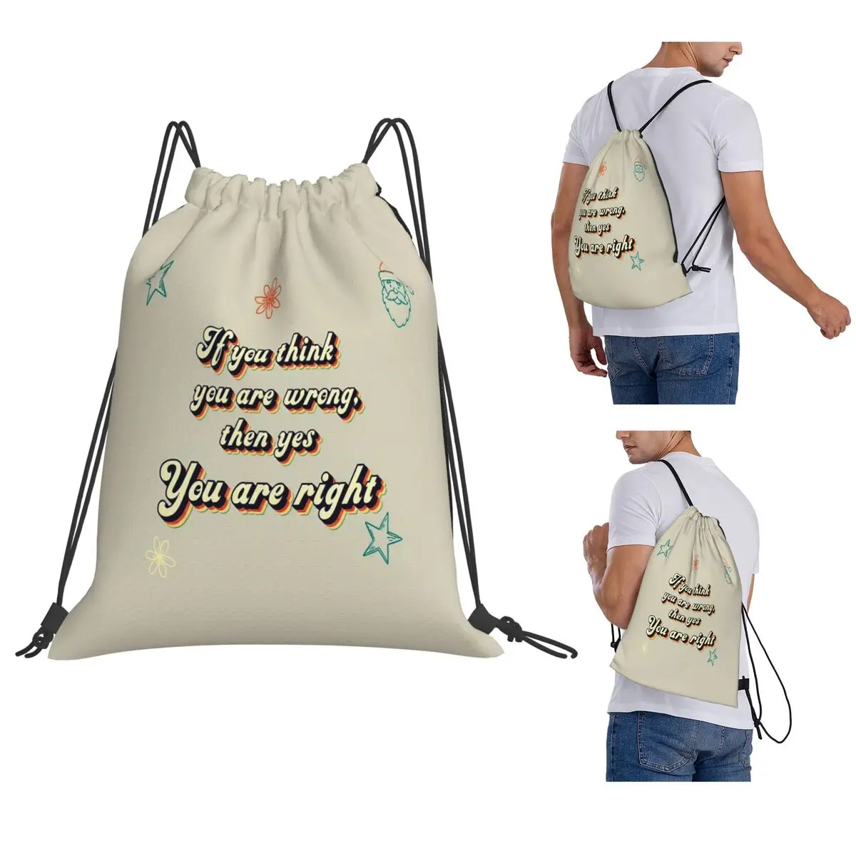 Honestly Speaking Backpacks Casual Drawstring Bags Sports Bag Book Bags for Travel School
