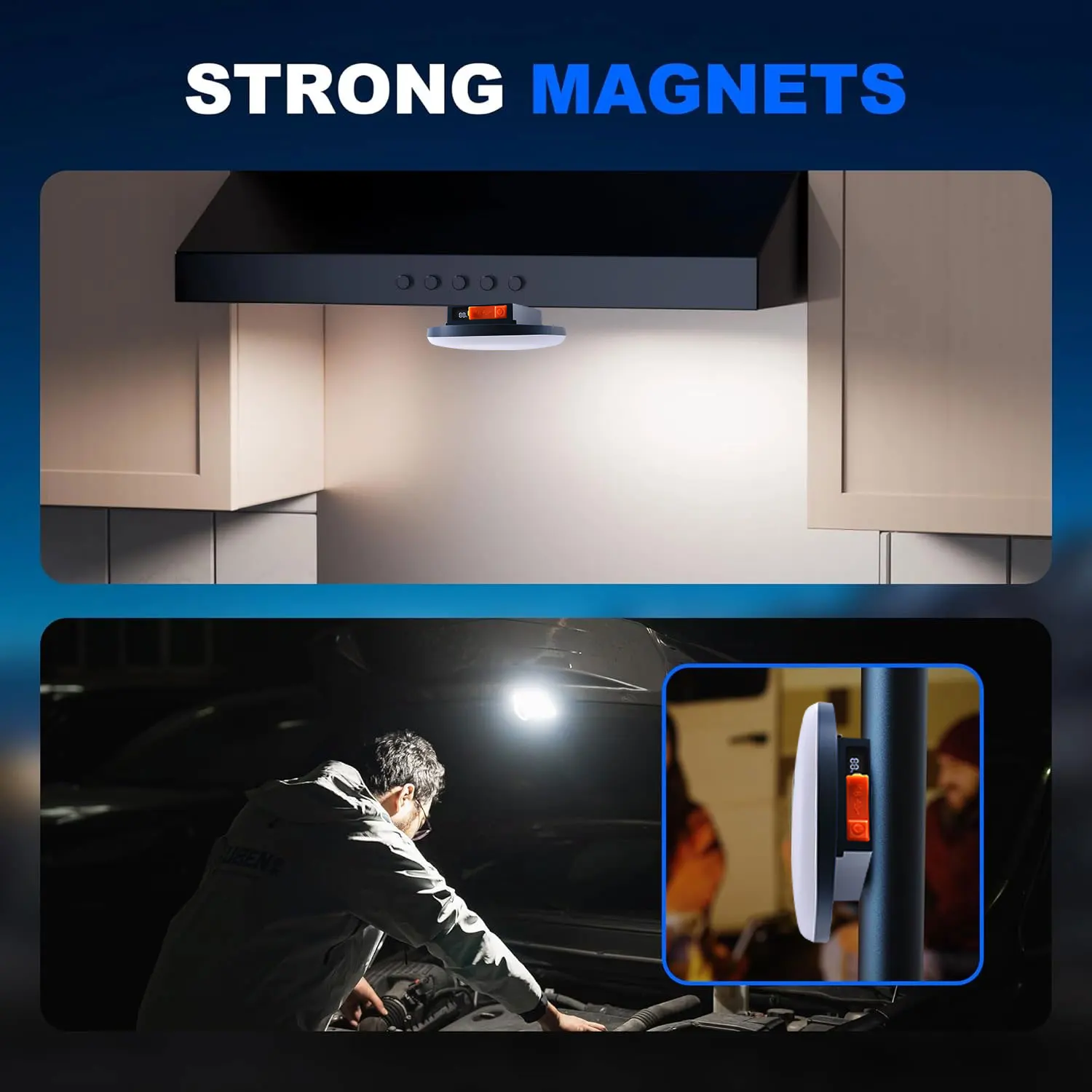 7500mAh Camping Light Rechargeable Portable Suspension Magnetic Suction Ultra Bright LED Tent Light Fishing Lights Outdoors