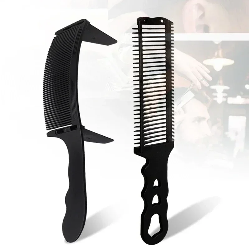 1/2Pcs Barber Flat Top Hair Cutting Comb Men Arc Design Curved Positioning Hair Clipper Fade Comb Salon Hairdresser Styling Tool