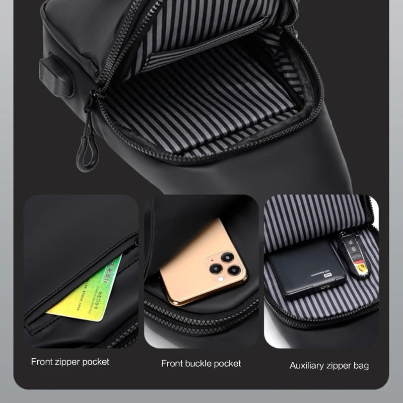 Men Chest Bag Pack Women Sling Bag Anti-thief Crossbody Bag Strap Backpack