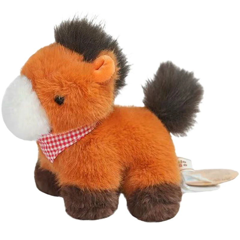 18cm Kawaii Fluffy Horse Plush Dolls Stuffed Animal Super Realistic Fat Pony Plush Toys Classic Birthday Gift For Children