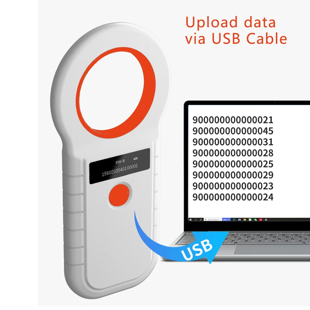 ماسح تسجيل علامات Microchip - 134.2 كيلو هرتز 125 كيلو هرتز قارئ حيوانات RFID 15 رقمًا، EMID FDX-B ISO 11784/85 - لكلب الأغنام البقري