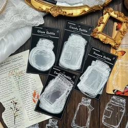 30pcs/pack PET Bottle Transparent Stickers DIY Scrapbooking Art Collage Stationery Planner Decor Diary Stickers