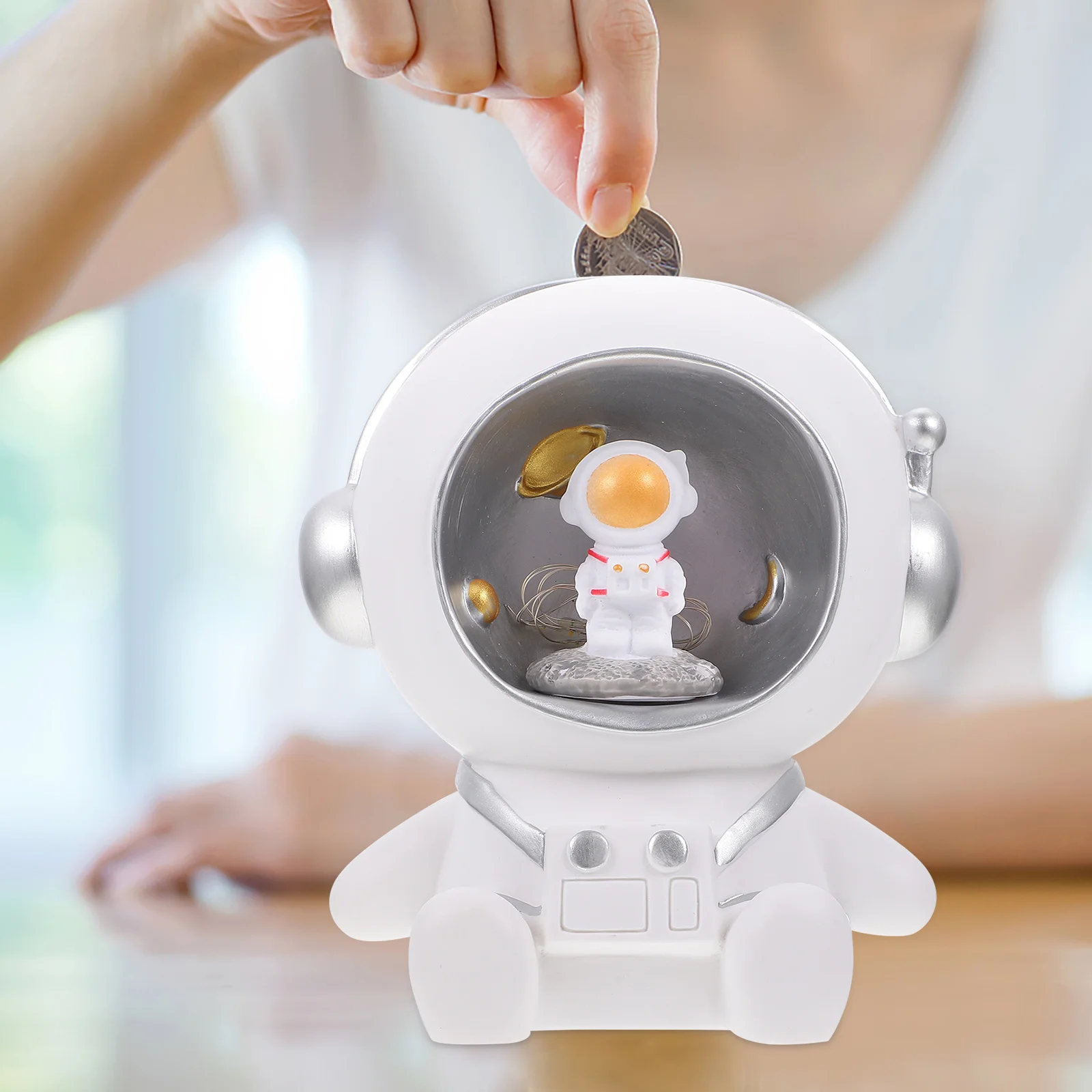 1 個ナイトライト節約ポットスペースボーイホーム装飾貯金箱寝室リビングルーム雰囲気ランプクリエイティブ発光