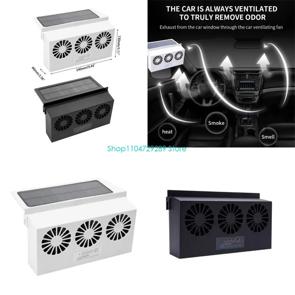 

D8KE Summer Car Ventilation Fan Solar Powered Exhaust Fans Window Air Vent Radiator