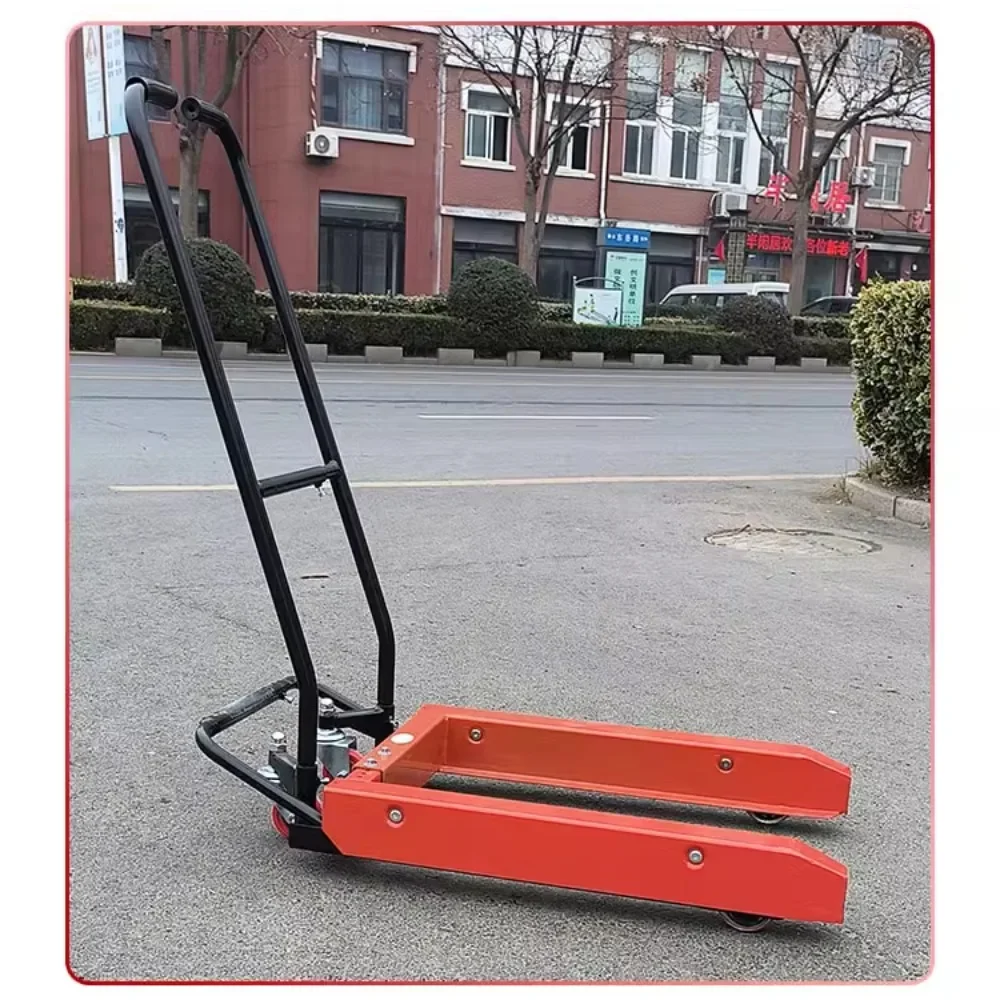 Turnover box handling forklift plastic basket tool cart manual trolley