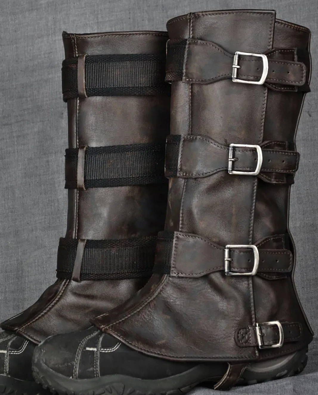 Mittelalterliche Motorrad-Beinschutzstiefel Steampunk Ritter Piraten Cosplay Kostüm Erwachsenen Halloween Renaissance Rüstungsleggings – Detail 10