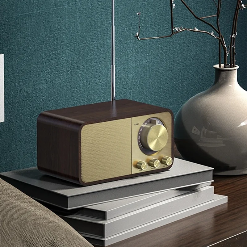 

Durable Portable Retro FM Radio with Bluetooth & Subwoofer Wooden
