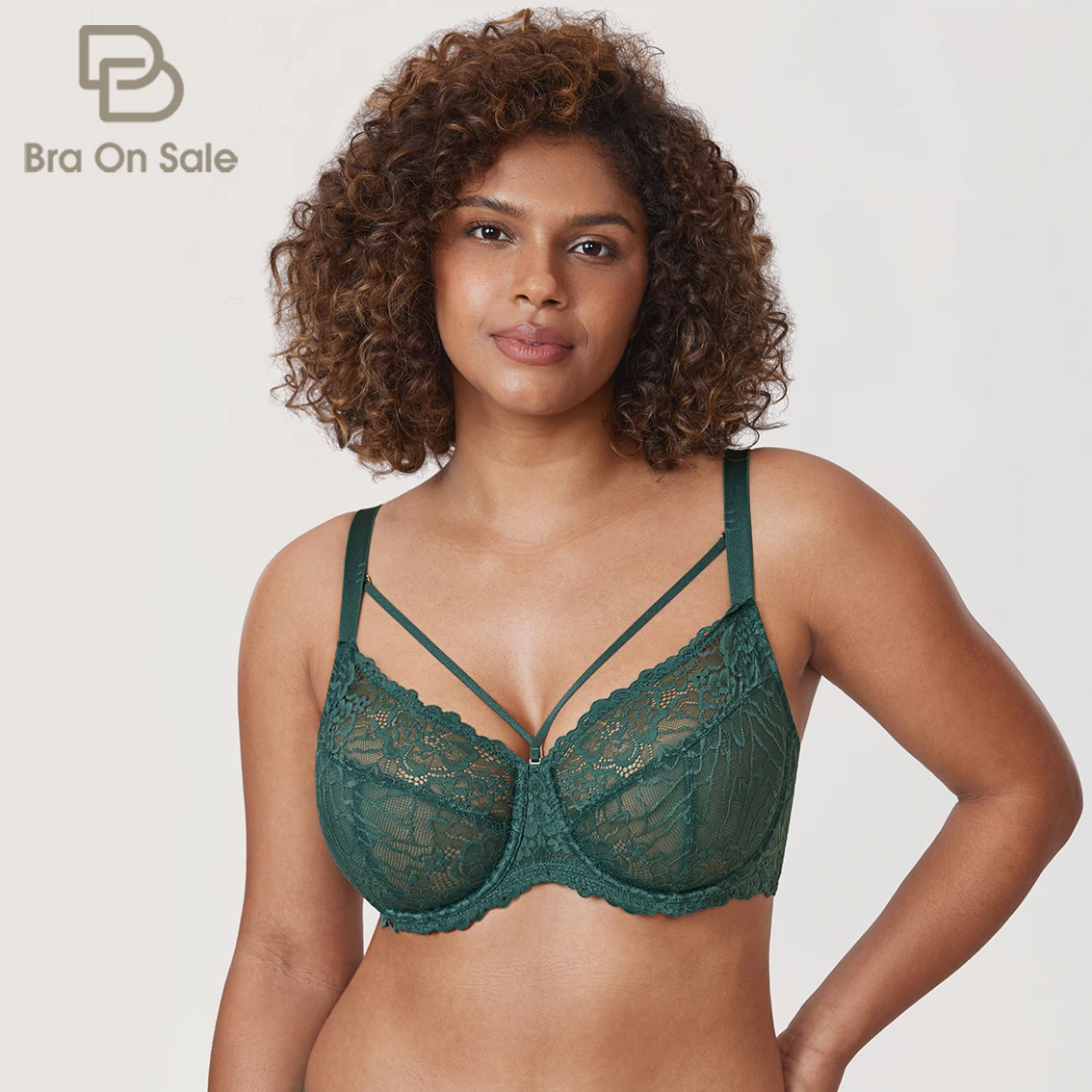 

Women's Lace Floral Plus Size Minimizer Bras Full Coverage Unlined Underwire Lace Bra B-DD E F G H I J K Cups