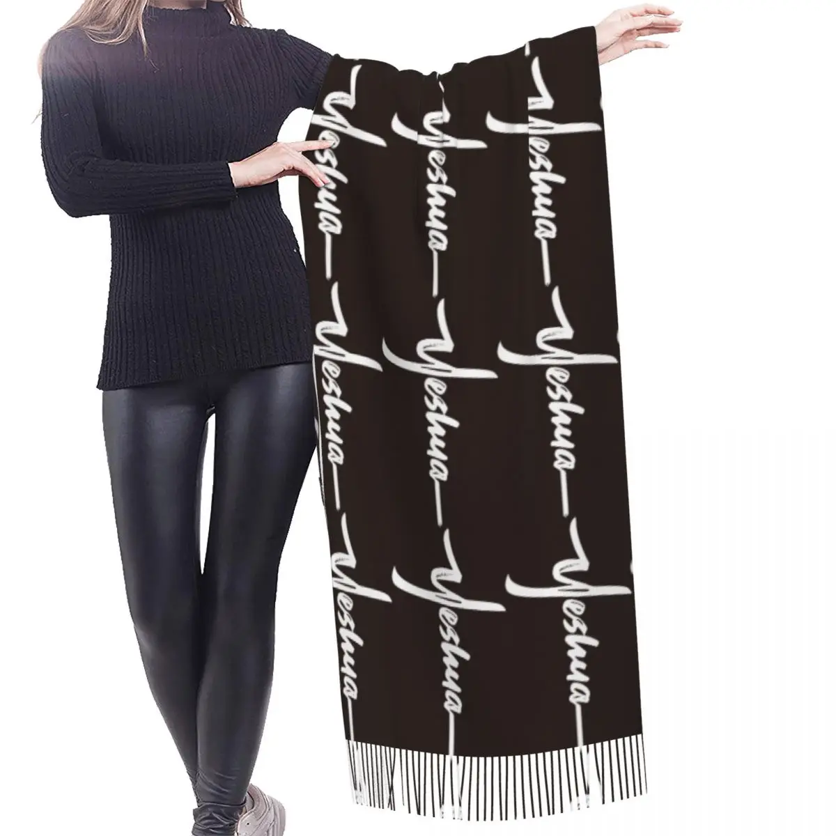 Customized Printed Christian Yeshua Jesus Scarf Women Men Winter Warm Scarves Christian Yeshua Jesus Shawls Wraps