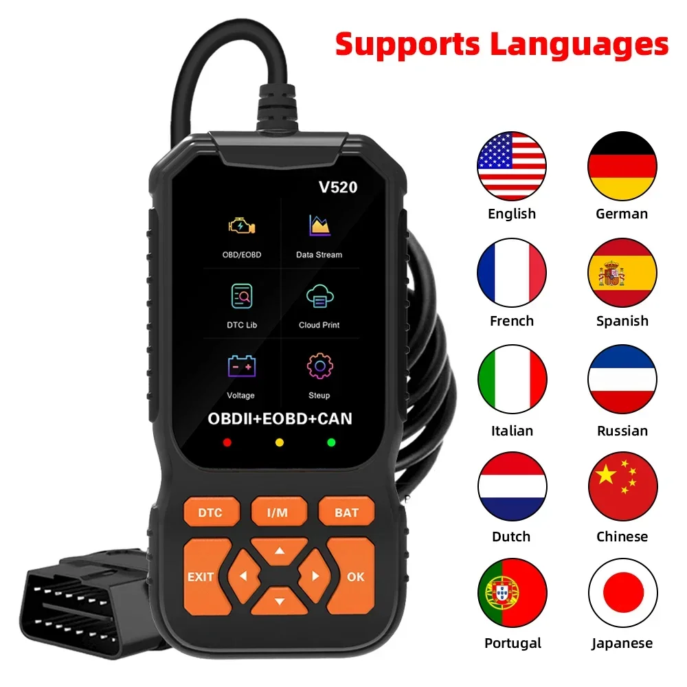 قم بتوصيل وتشغيل الماسح الضوئي OBD2 لأداة تشخيص السيارة Fixd مع اختبار الجهد، يمكن لقارئ رمز المحرك القراءة والخطأ الواضح