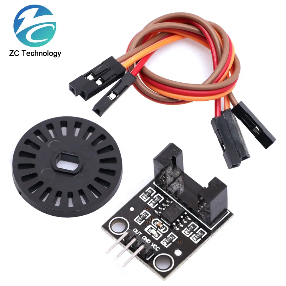 2Set Double Speed Measuring Sensor with Photoelectric Encoders Kit top For arduino Tacho Slot-type Optocoupler Counter Module