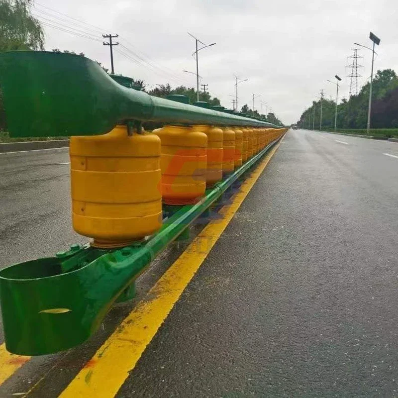 Barandilla de seguridad para carretera, barreras de rodillos de Material EVA de PVC PU, nivel SB, barrera anticolisión de desaceleración absorbente de energía