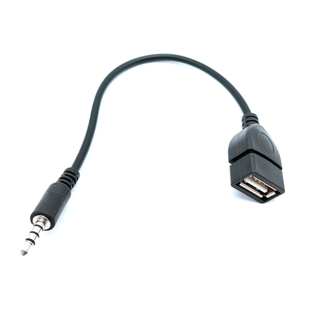 

3.5mm Plug Audio AUX Jack to USB 2.0 Type A Female OTG Converter Adapter Cable for Car MP3