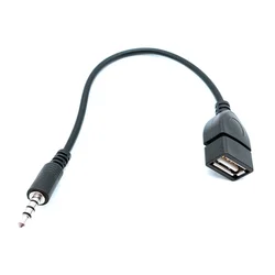 3.5mm Plug Audio AUX Jack to USB 2.0 Type A Female OTG Converter Adapter Cable for Car MP3