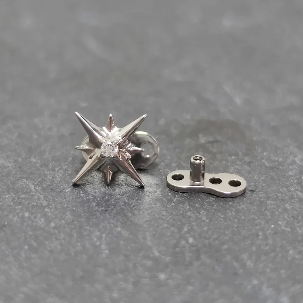 Titanium Helix Piercing Microdermal Studs, Dermal Anchor