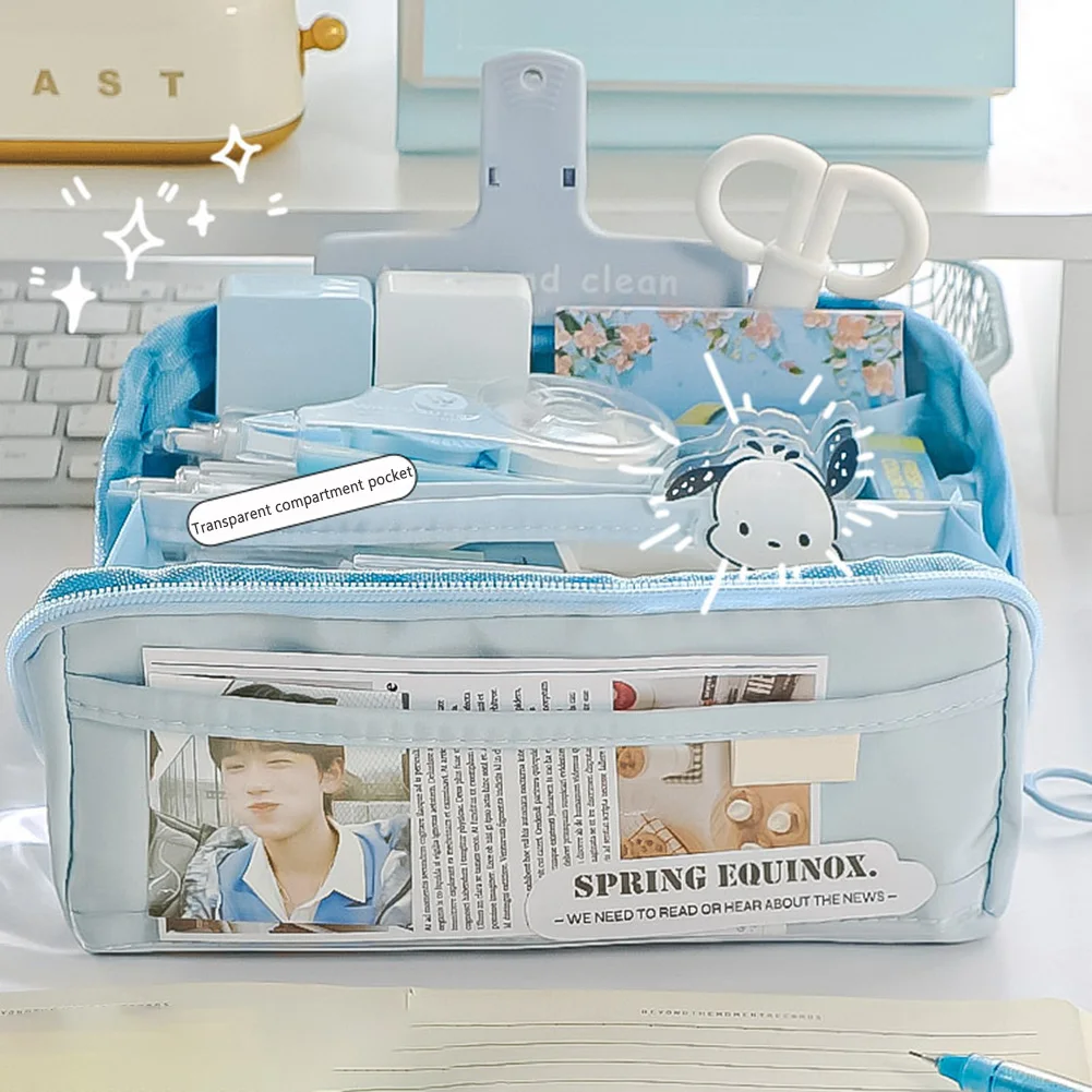 Женская розовая вместительная сумка для карандашей, эстетичные школьные чехлы для мальчиков, корейский держатель для канцелярских принадлежностей, фоторучка