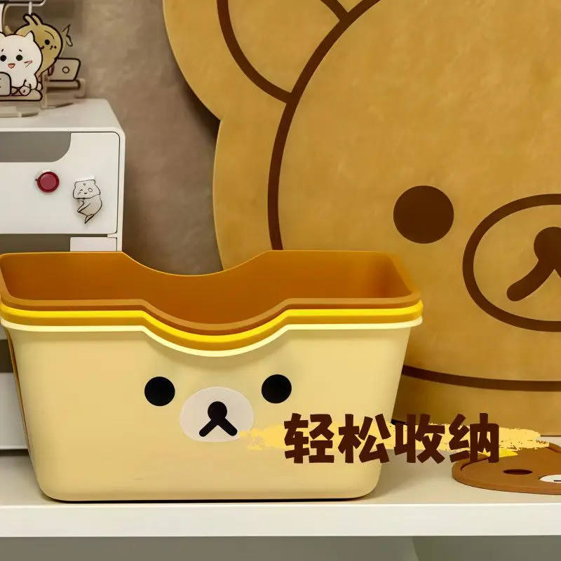 Rilakkuma Schreibtisch-Aufbewahrungskorb, Niedlicher Bären-Plastik-Organizer, Aufbewahrungsbox für Schreibwaren und Kosmetik für den Schülertisch – Detail 6