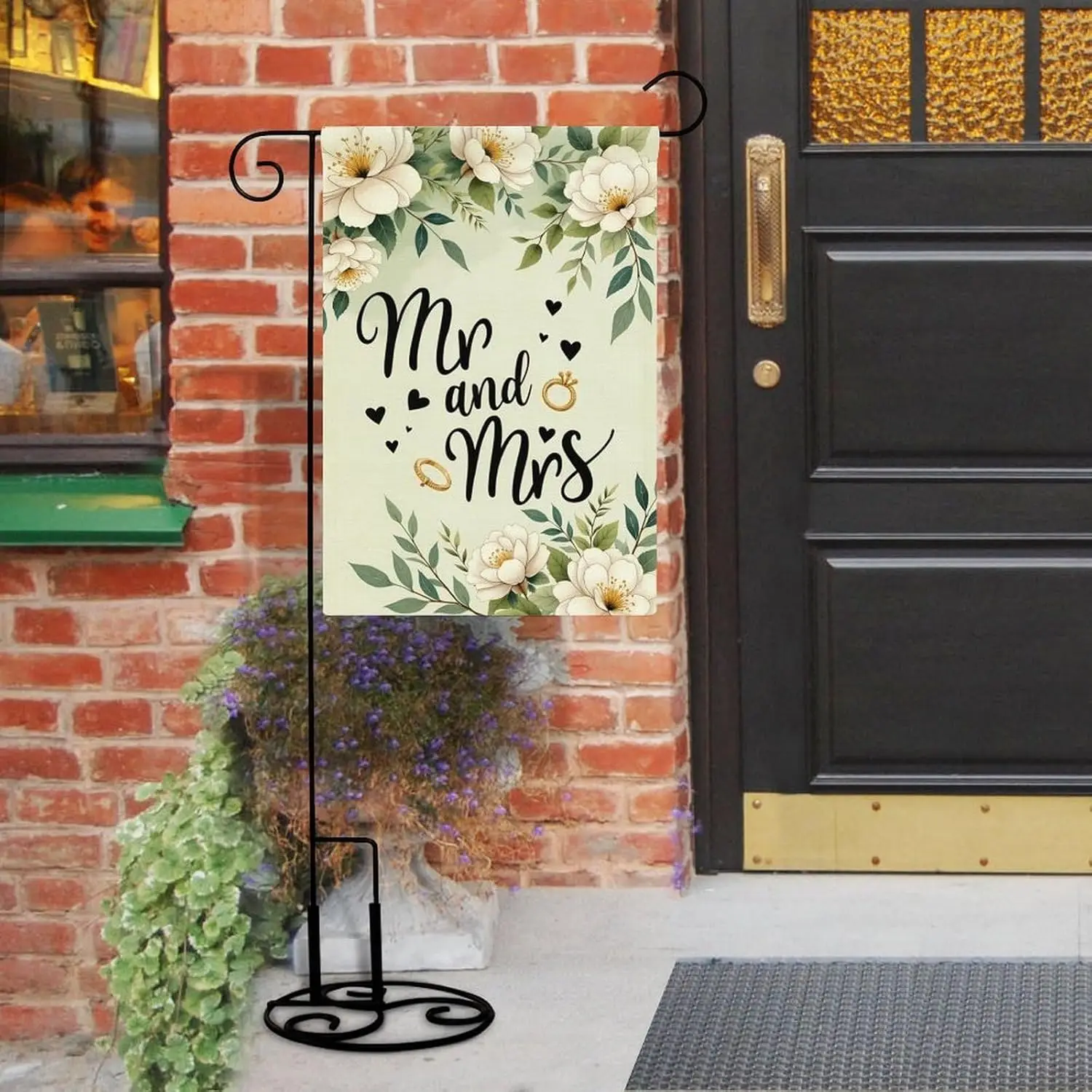Mr And Mrs Wedding Double Sided Outside Garden Flag 12 X 18 Inch, Yard Outdoor Decorative Flag HHJ LLG