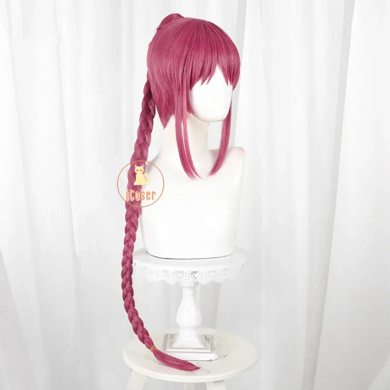 أنيمي ساكاموتو أيام لو شاوتانغ شعر مستعار تأثيري أحمر طويل مضفر ذيل حصان حفلة الهالوين للنساء لعب الأدوار الدعائم ملحق iCoser