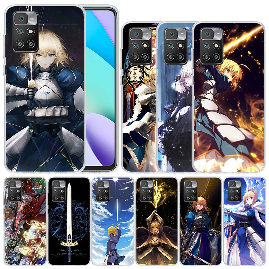 Fate Zero Stay Night Saber Soft Cover for Redmi 12 12C 10 10A 10C 9 9A 9C 9T Print Phone Case 8 8A 7 7A K20 6 Pro 6A S2 K40 Patt