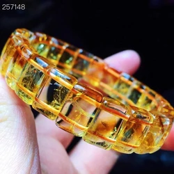 Natural Yellow Citrine Quartz Crystal Rectangle Beads Bracelet Gemstone Citrine 12x8mm Rare Stone Wealthy Women Men AAAAAA