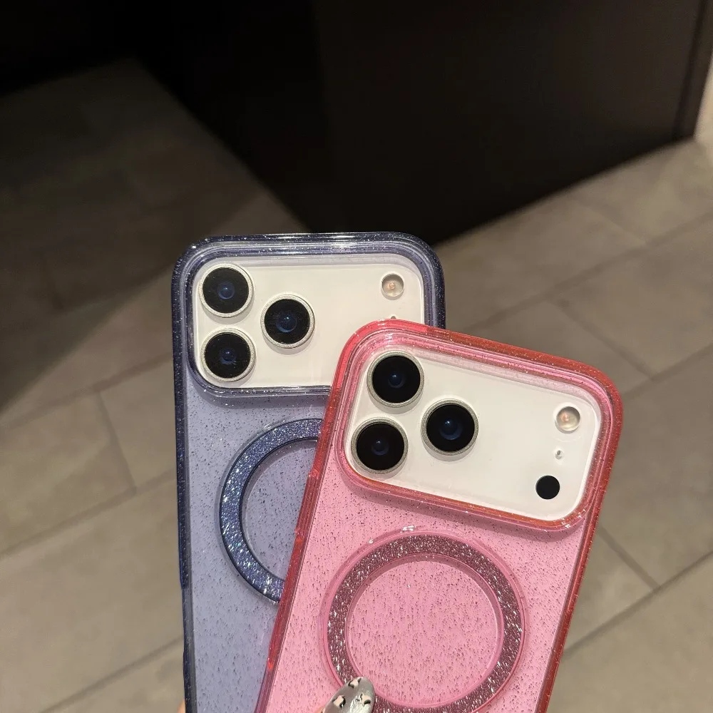 Fashion Bling Glitter Transparent Magnetic Ring Stand Case for iPhone 18 17 16 15 14 13 12 Pro Max Plus Shockproof Cover Funda - view 5
