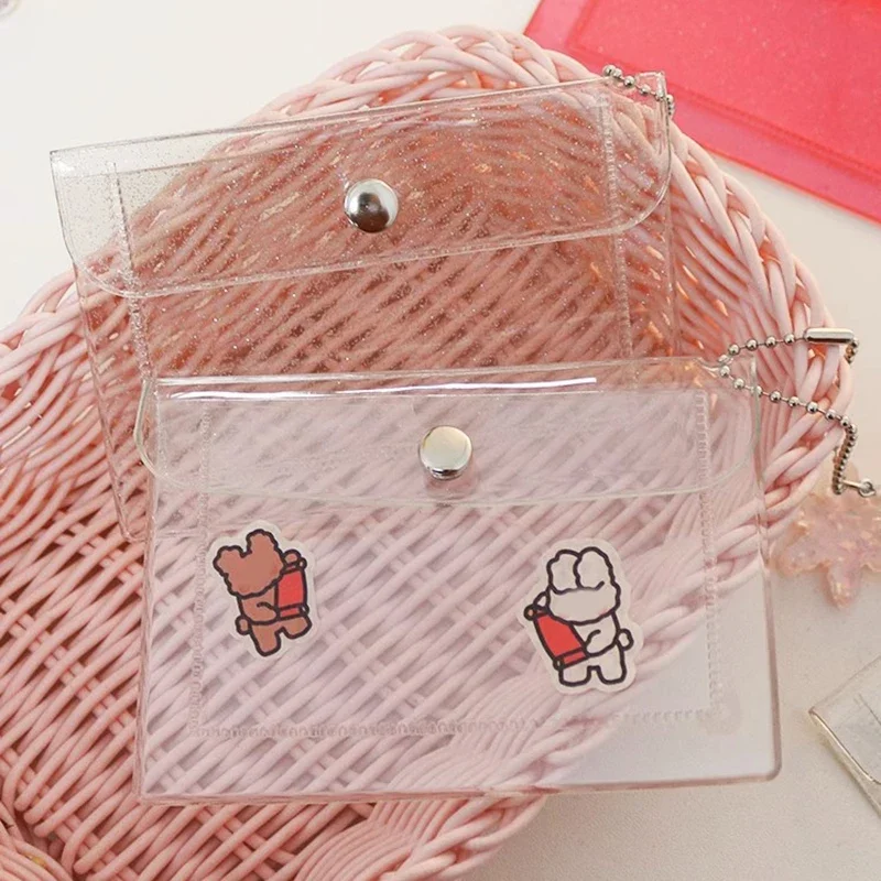 

Милый студенческий органайзер для идентификационных карт, Женский мини-держатель для кредитных карт с блестками, Женский лазерный кошелек для денег, держатель для визиток из ПВХ