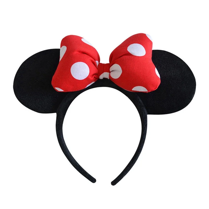 Original Disney Plush Headdress Toy Mickey Minnie Mouse Headwear Princess Mickey Minnie Ears Girls Hair Bands Head Hoop Kid Gift