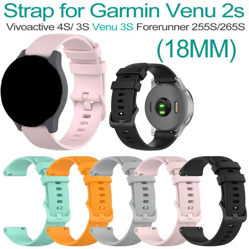 18 mm Silikonarmband für Garmin Vivoactive 4S/Vivomove 3S Armband für Garmin Venu 3S 2S/Active S/Forerunner 265S 255S Armband