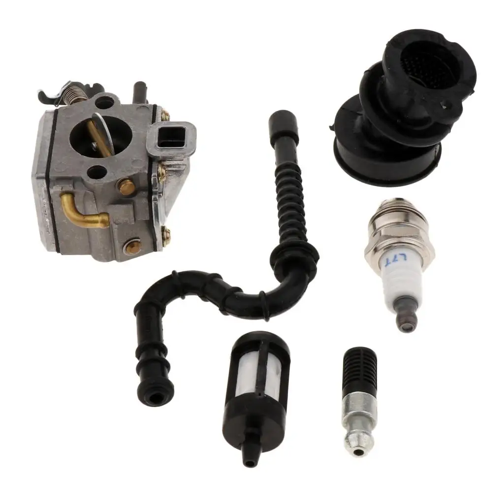 Chainsaw Replacement Parts Multicolor Metal Carburetor Spark Plug Intake Manifold Oil Filter Fuel Line for Zama C3A-S31A