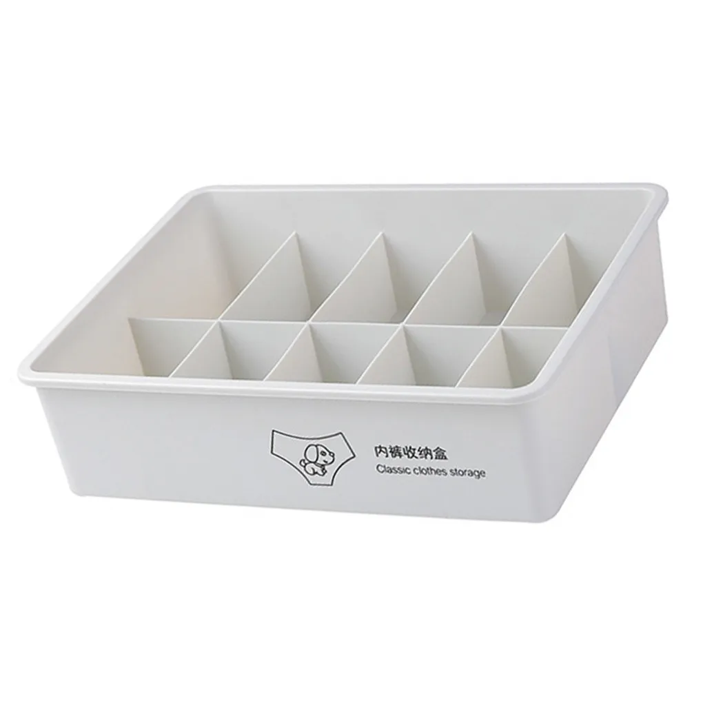 Underwear Storage Box Plastic Socks Drawer Grids Bra Organizer for Home Dormitory, 15 Grids, Beige