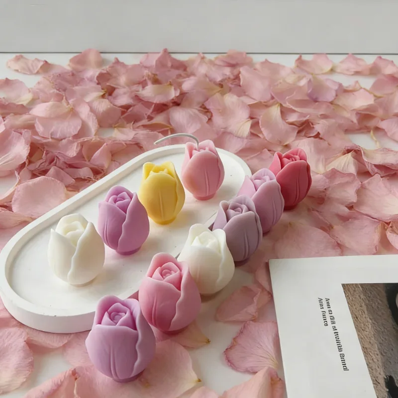 3D Tulips Candle Silicone Mold DIY  Flower Tulip Resin Plaster Decoration