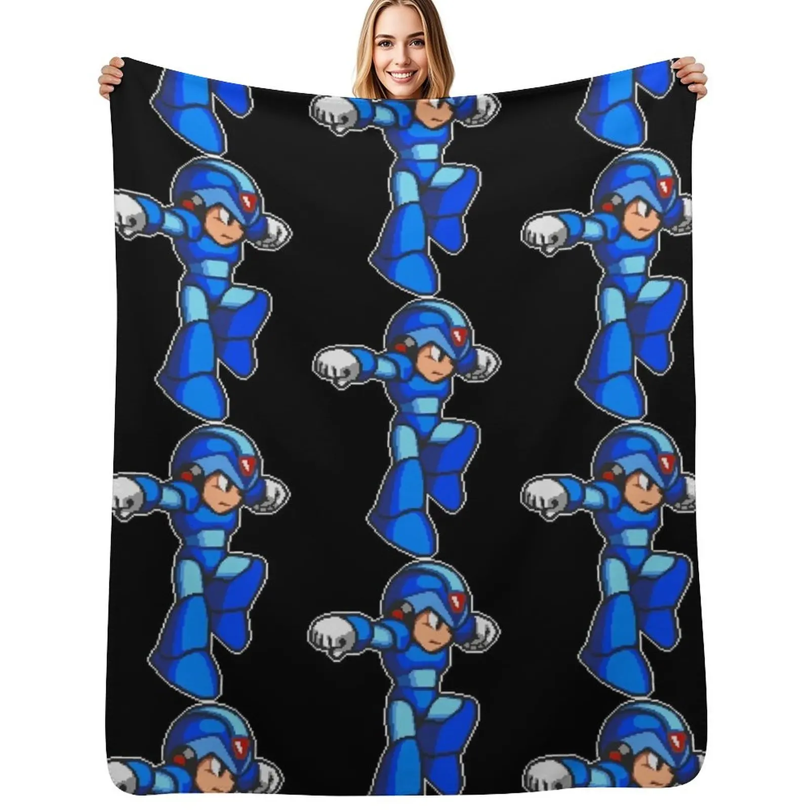 Mega man X Throw Blanket Stylish Warm Blanket for Living Room Bedroom