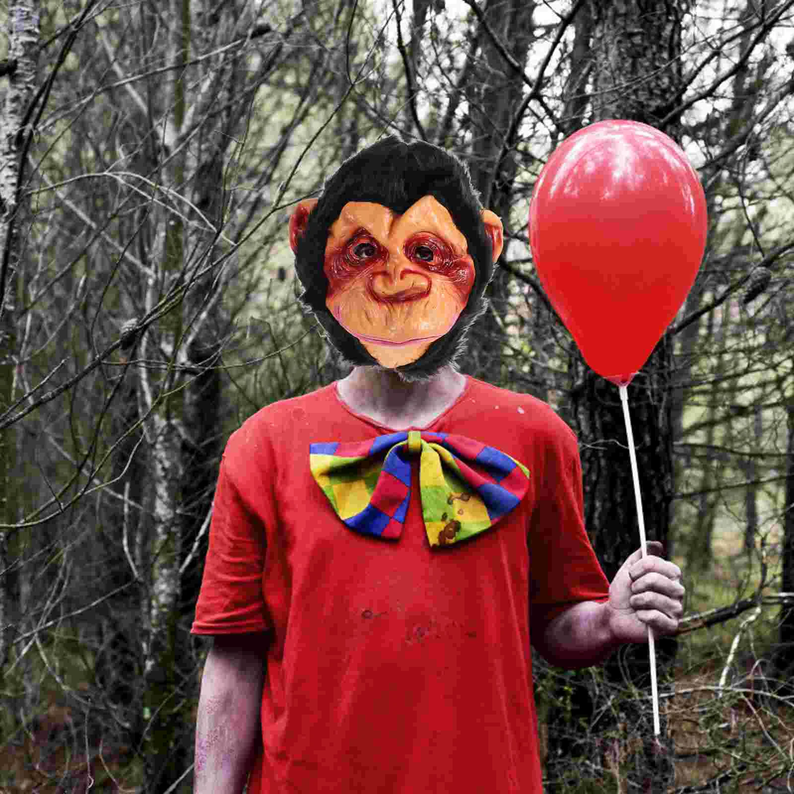 Horror Big Mouth Monkey Headgear Orangutan Vinyl Mask Scary Party Full Face Mask Kids Party Funny Halloween Masquerade Mask