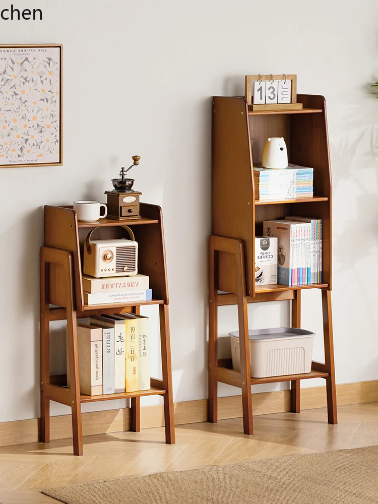 

ZML Small Bookshelf Floor-standing Storage Rack Bookcase Wall-mounted Miscellaneous Cabinet Bedroom Multi-layer Display Cabinet