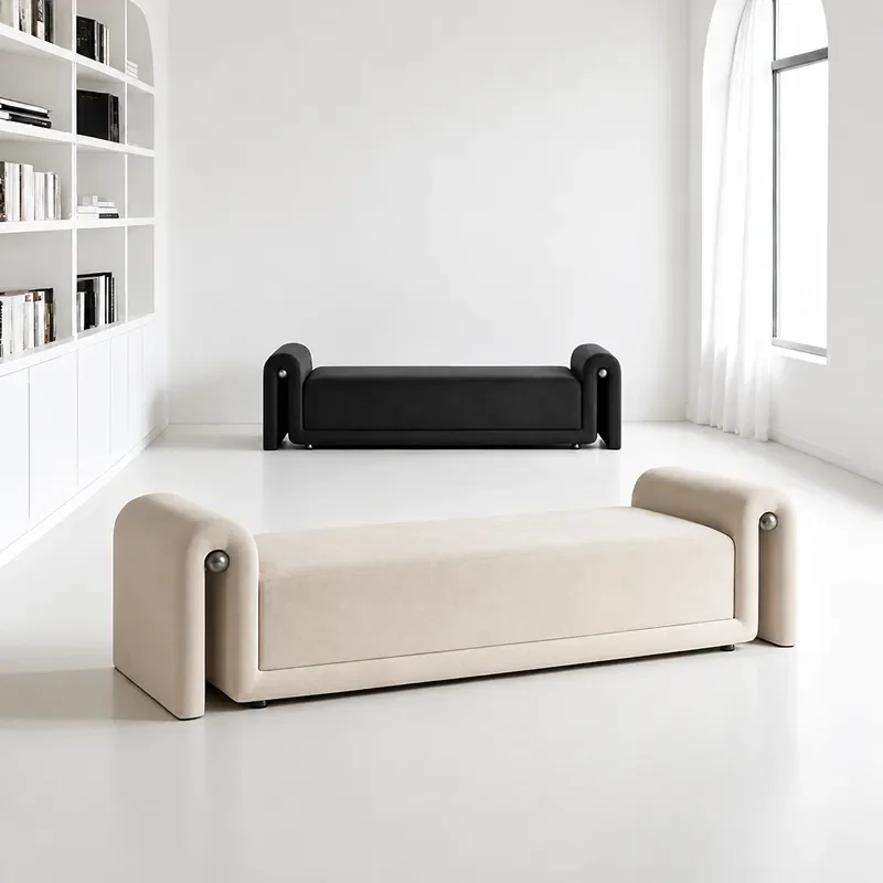 Light Luxury Living Room Sofa Stool Creative Shoe Changing Bench for Cloakroom Bedroom Bedside Ottoman Modern Home Furniture
