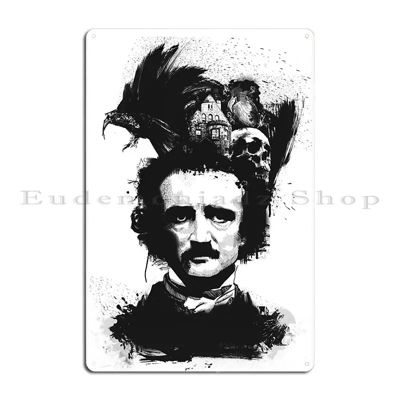 Into The Mind Of Edgar Allan Poe Metal Signs Bar Wall Decor Club Party Wall Decor Customize Tin Sign Poster