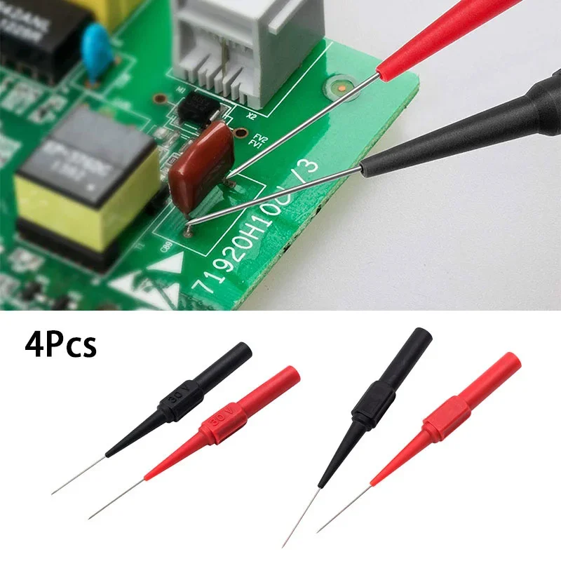 1/2/4 Pcs 0.7MM 30V Car Tip Probes Diagnostic Multimeter Tools Back Piercing Needle Tip Probes Autotools Automotive Kit Machine