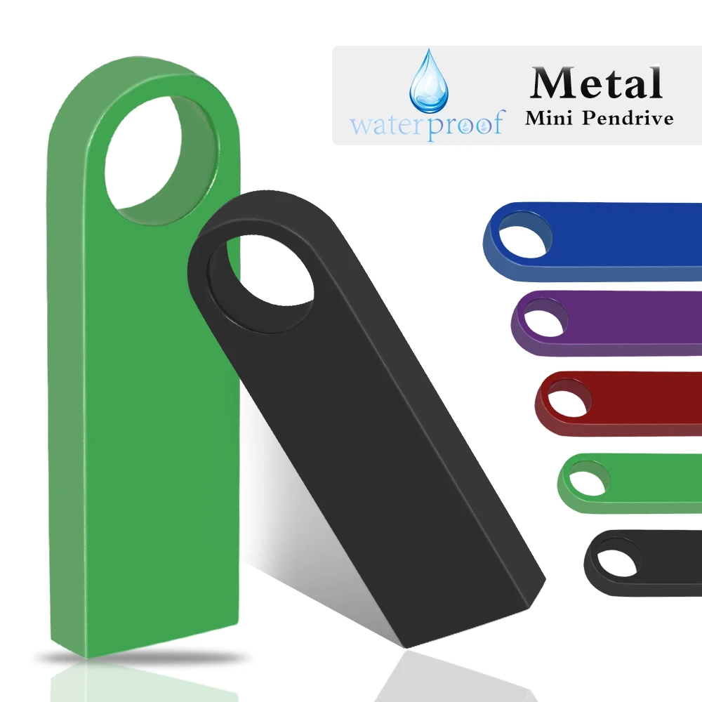 

Mini Cle Usb Flash Drives 128GB Metal Waterproof Pendrive 64GB 32GB Silver Pen Drive 16GB 8GB Memoria Usb 2.0 Stick Custom Logo